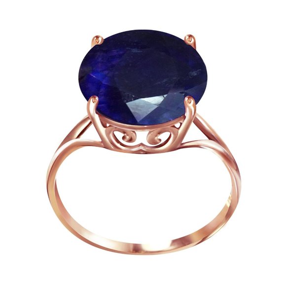 14K GOLD RING WITH 12.0 MM ROUND SAPPHIRE - Picture 3 of 9